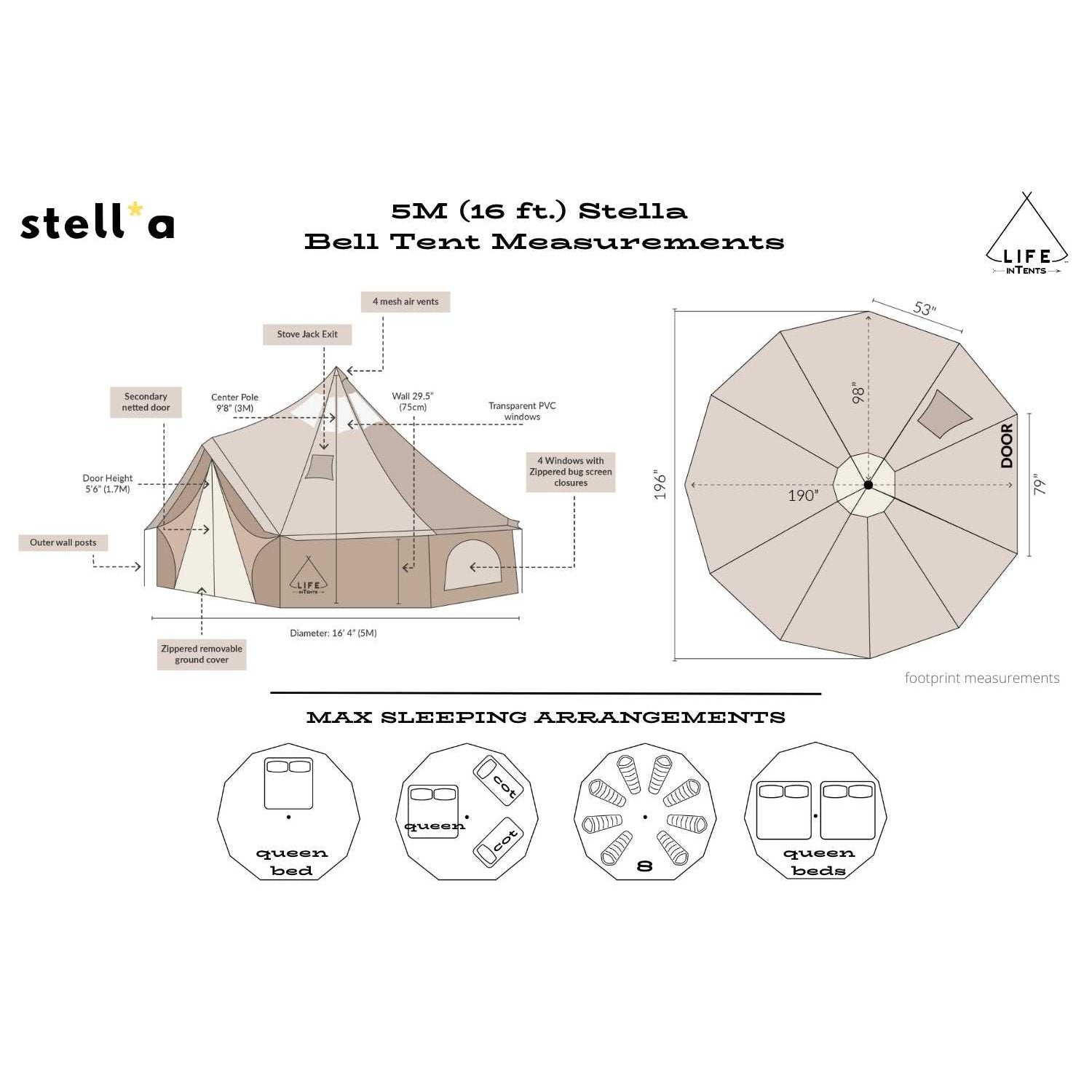 16' (5M) Stella™ Stargazer Bell Tent - Backyard Provider