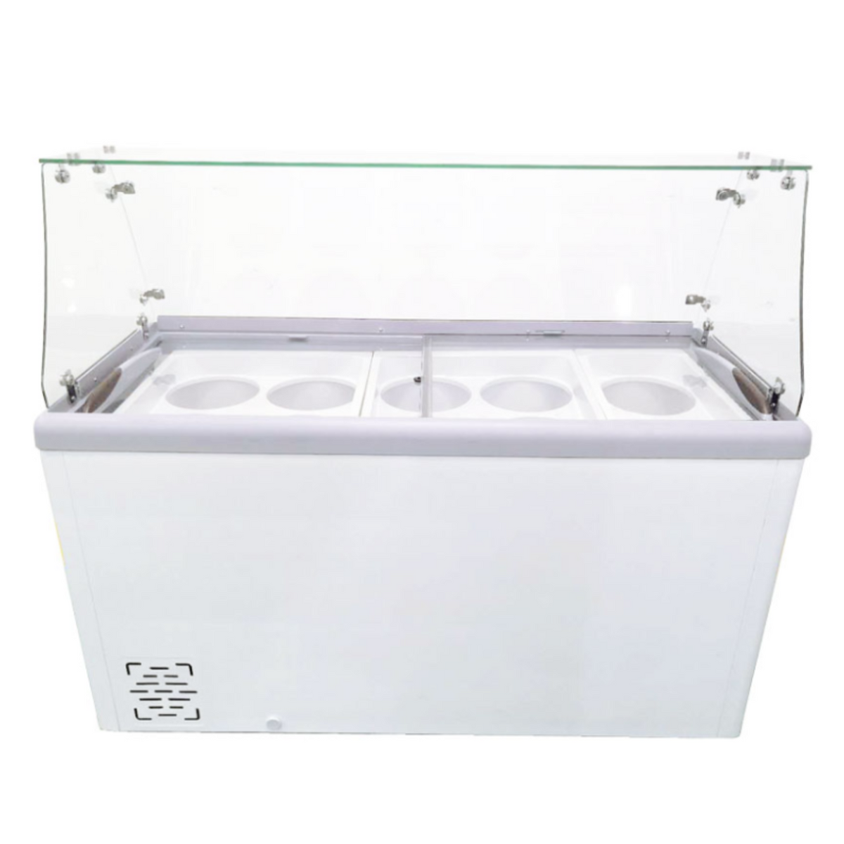 Chef AAA Commercial 60" Glass Door Ice Cream Dipping Chest Freezer and Sneeze Guard Display 370 liter - FR-CN-0460-S