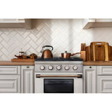 Kucht 48" Pro-Style Propane Gas Dual Fuel Range in White with Rose Gold Accents - KDF482/LP-W-ROS