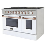 Kucht 30" Pro-Style Natural Gas Dual Fuel Range in White with Rose Gold Accents, -  KDF302-W-ROSE