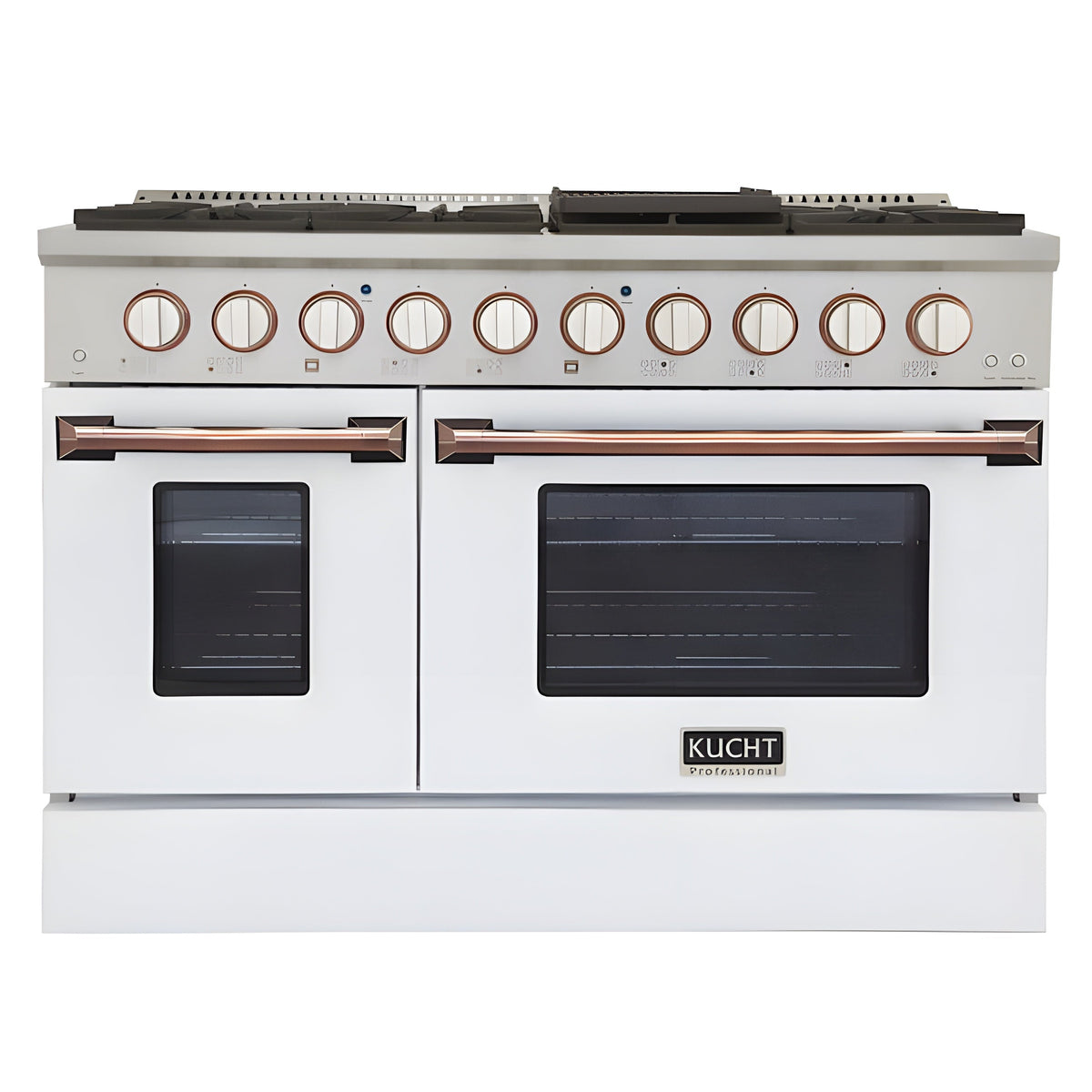 Kucht 30" Pro-Style Natural Gas Dual Fuel Range in White with Rose Gold Accents, -  KDF302-W-ROSE