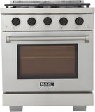 Kucht Professional 30" 4.2 cu. ft. Natural Gas Range in Stainless Steel with Black Accents - KFX300-K