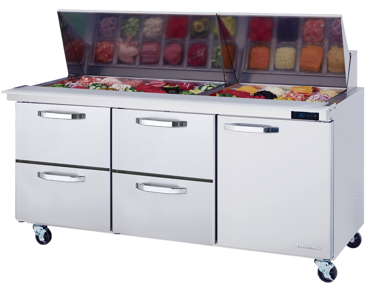 Blue Air | 72" Wide 4 Drawer Mega Top Sandwich Prep Table - BLMT72-D4LM-HC