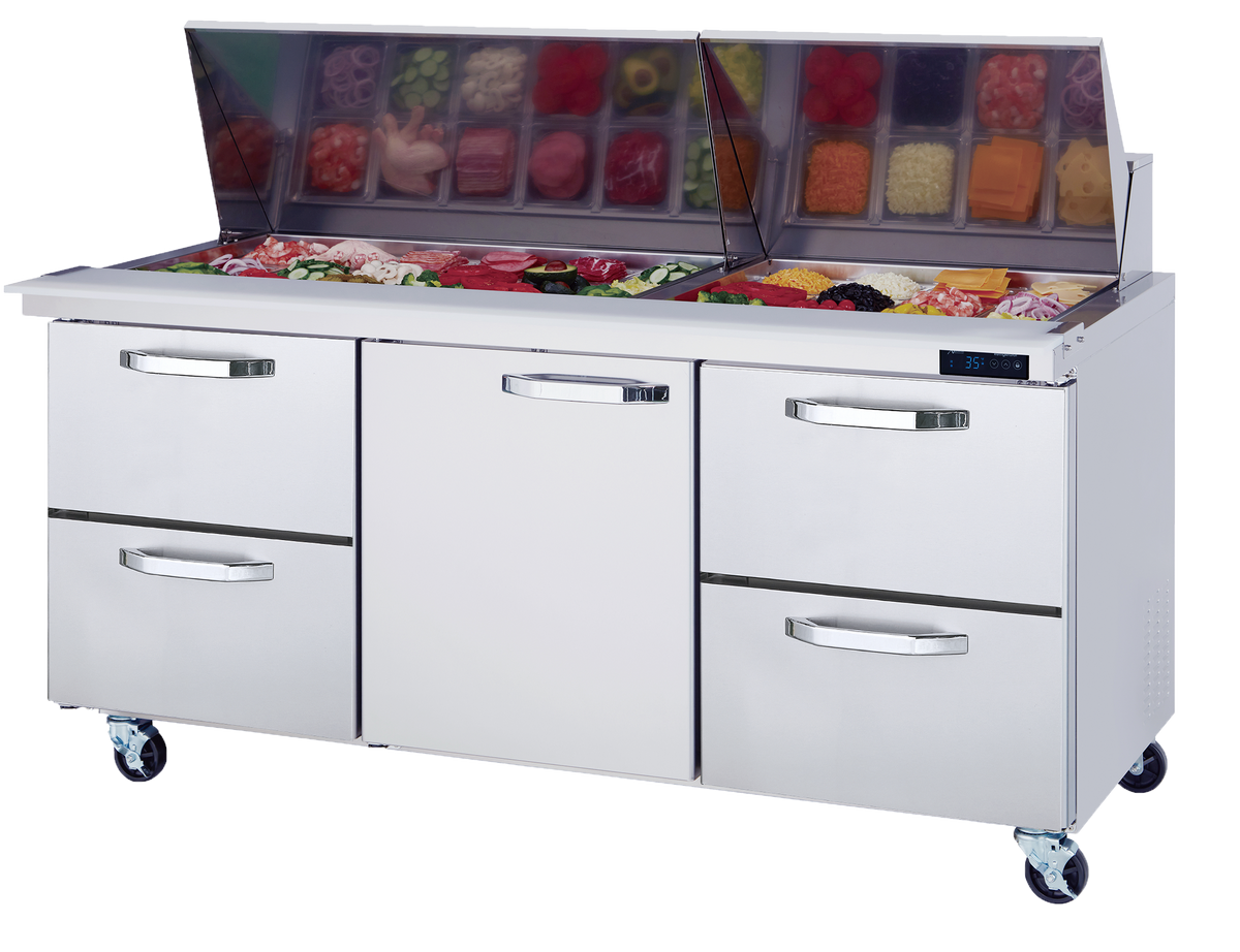 Blue Air| 72" Wide 4 Drawer Mega Top Sandwich Prep Table - BLMT72-D4RL-HC