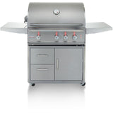 Blaze Professional LUX 34-Inch 3-Burner Propane Grill w/ Rear Infrared Burner - BLZ-3PRO-LP+BLZ-3PRO-CART-LTSC