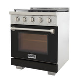 Kucht Professional 30" 4.2 cu. ft. Propane Gas Range in Black with True Simmer Burners - KFX3000X/LP-BK