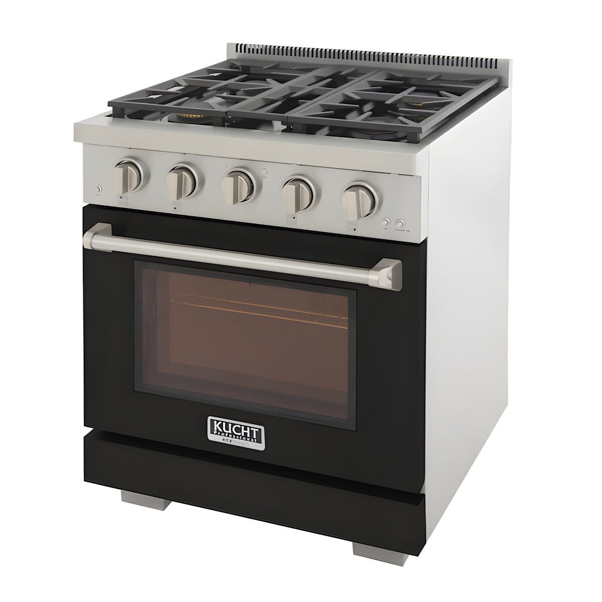 Kucht Professional 30" 4.2 cu. ft. Propane Gas Range in Black with True Simmer Burners - KFX3000X/LP-BK