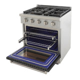 Kucht Professional 30" 4.2 cu. ft. Propane Gas Range in Cement Gray with Silver Accents - KFX300/LP-GY