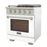 Kucht Professional 30" 4.2 cu. ft. Propane Gas Range in White with True Simmer Burners - KFX3000X/LP-W