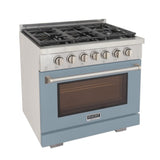 Kucht Professional 48" 6.7 cu. ft. Natural Gas Range in Light Blue with True Simmer Burners -  KFX4800X-LB