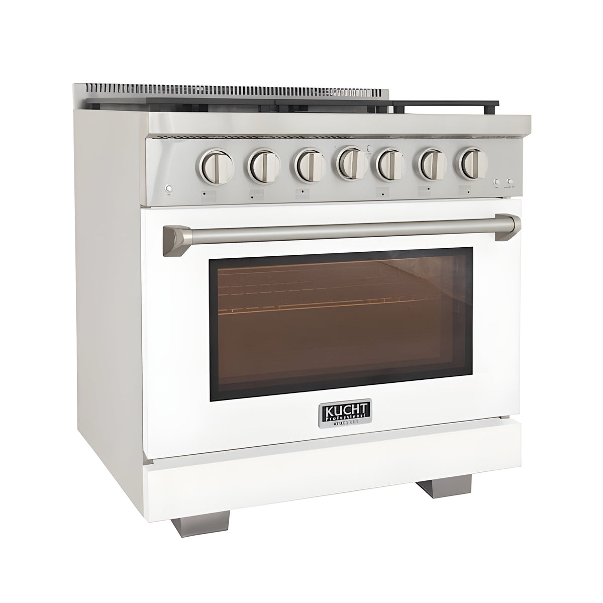 Kucht Professional 36" 5.2 cu. ft. Natural Gas Range in White with True Simmer Burners - KFX3600X-W