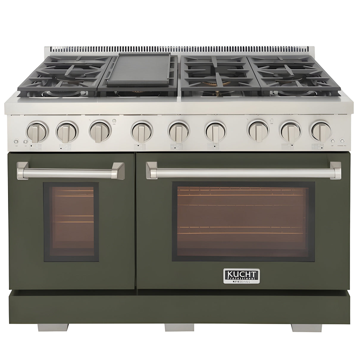 Kucht Professional 48" 6.7 cu. ft. Natural Gas Range in Olive Green with True Simmer Burner - , KFX4800X-G