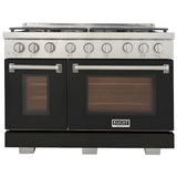 Kucht Professional 48" 6.7 cu. ft. Propane Gas Range in Black with True Simmer Burners - KFX4800X/LP-BK