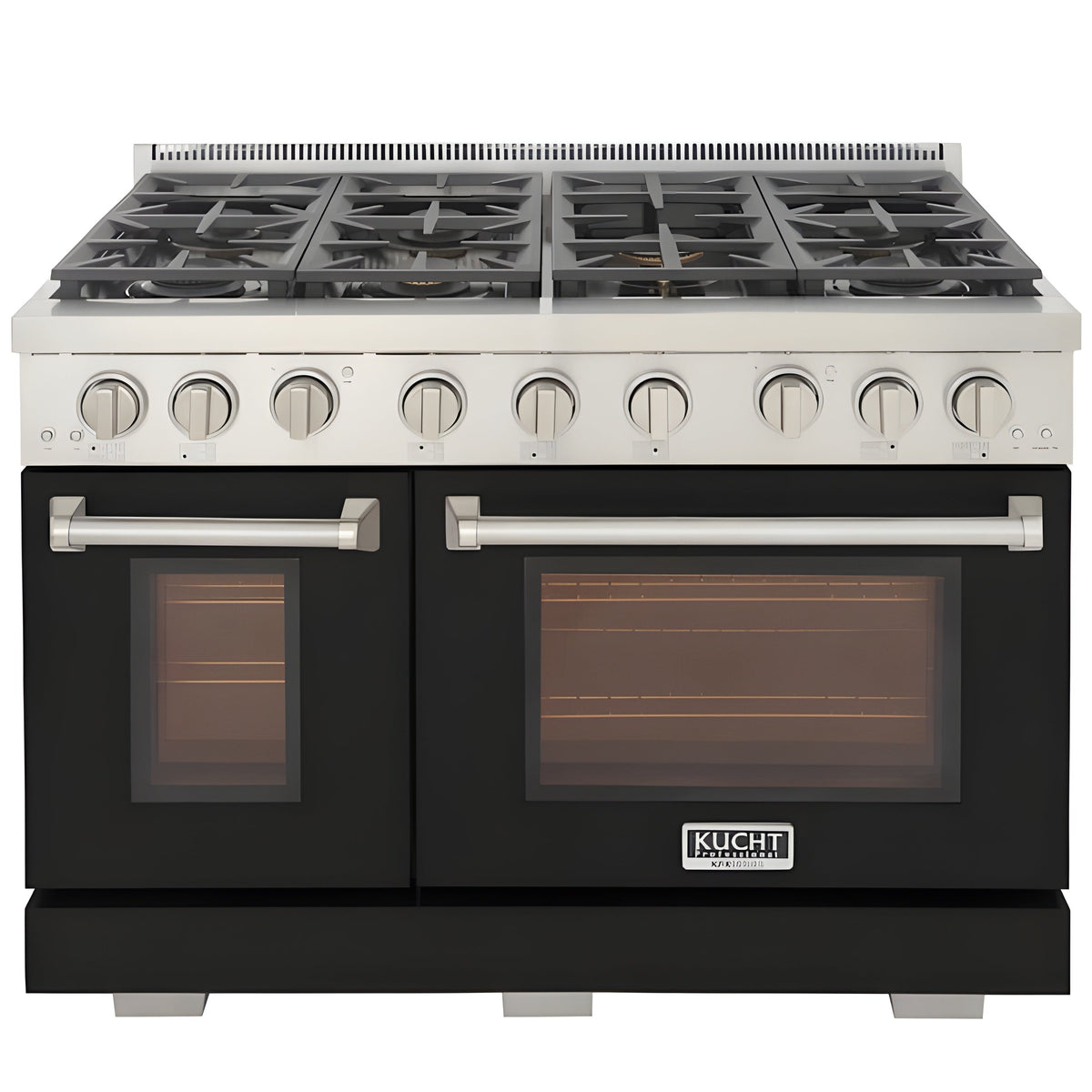 Kucht Professional 48" 6.7 cu. ft. Propane Gas Range in Black with True Simmer Burners - KFX4800X/LP-BK