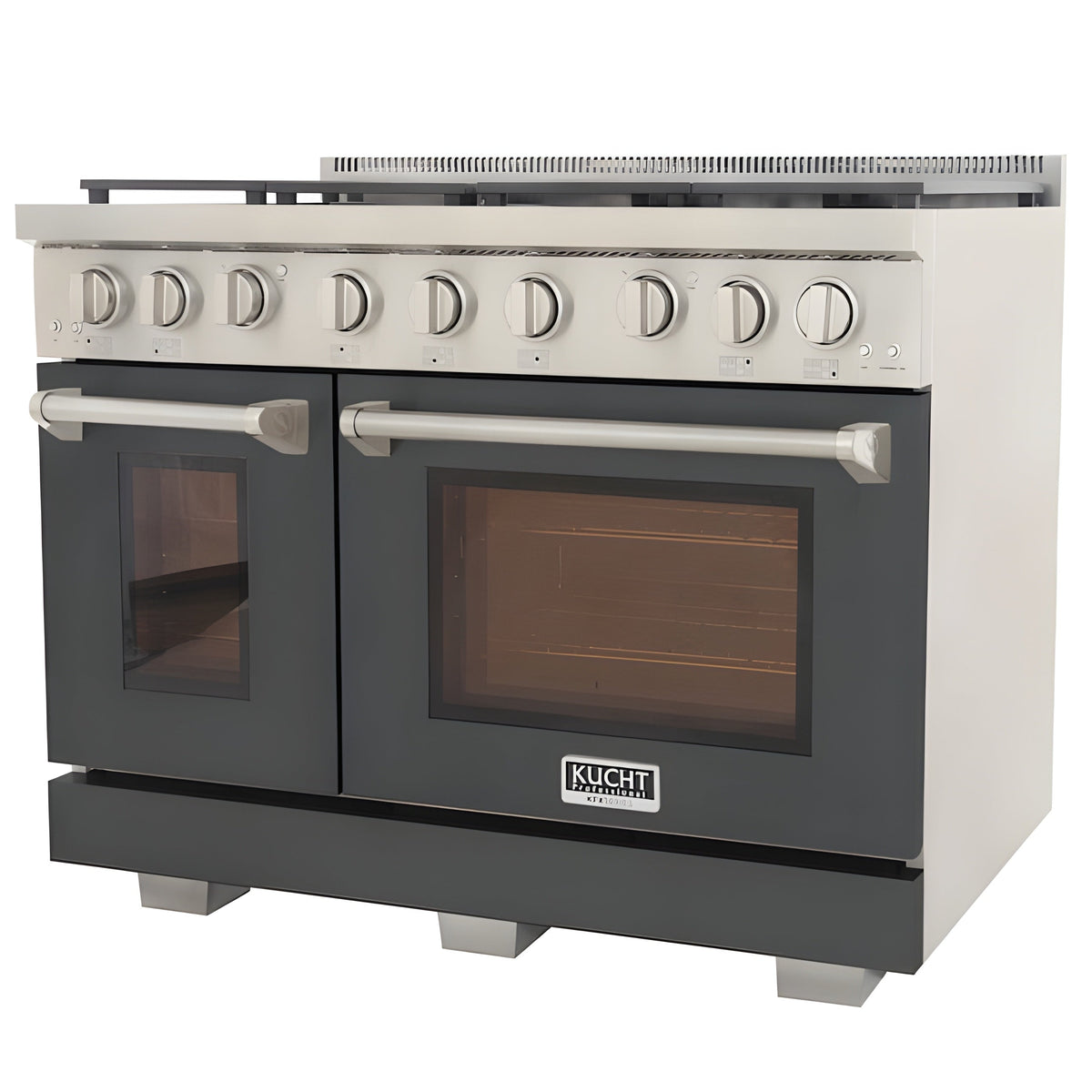 Kucht Professional 48" 6.7 cu. ft. Propane Gas Range in Cement Gray with Silver Accents - KFX480/LP-GY