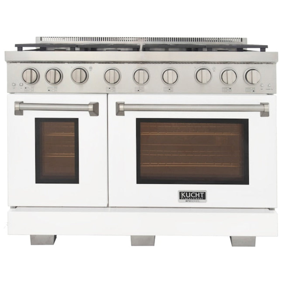 Kucht Professional 48" 6.7 cu. ft. Propane Gas Range in White with True Simmer Burners - KFX4800X/LP-W