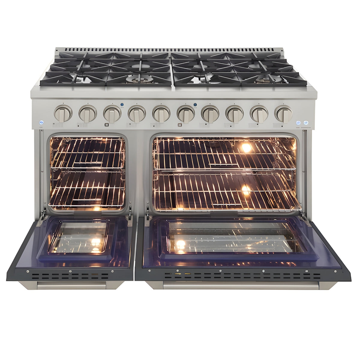 Kucht Professional 48" 6.7 cu ft. Natural Gas Range in Cement Gray with Silver Accents - KNG481-GR