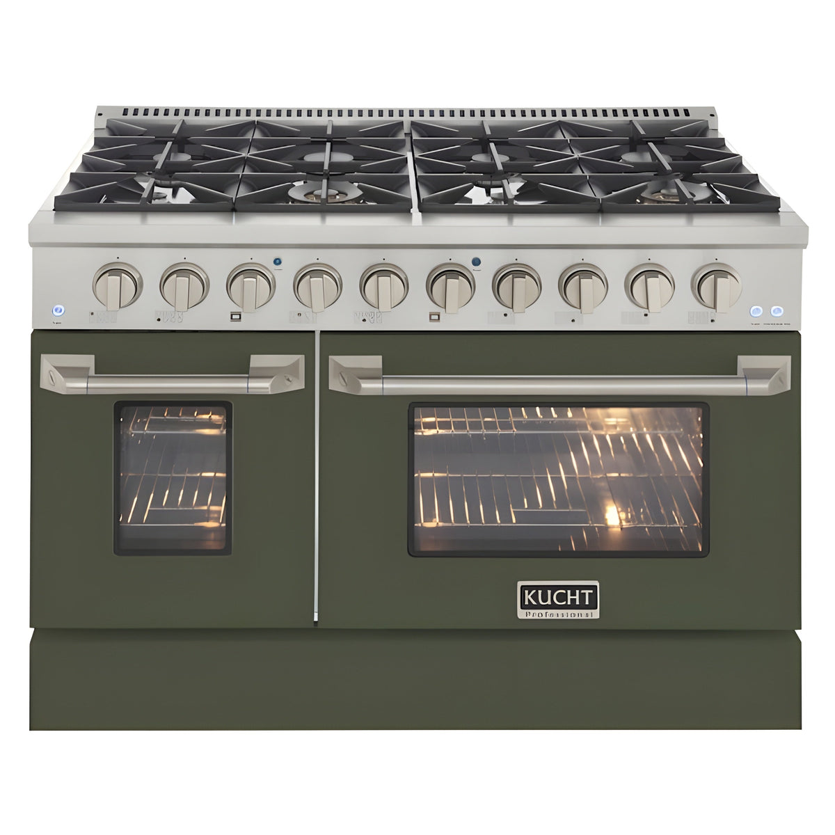 Kucht Professional 48" 6.7 cu ft. Propane Gas Range in Cement Gray with Silver Accents - KNG481/LP-GR