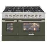 Kucht Professional 48" 6.7 cu ft. Propane Gas Range in Cement Gray with Silver Accents - KNG481/LP-GR