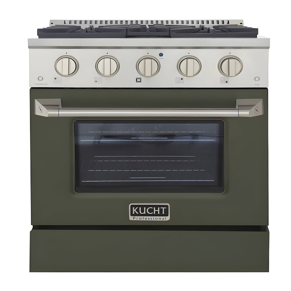 Kucht Professional 30" 4.2 cu ft. Propane Gas Range in Olive Green with Silver Accents - KNG301/LP-OG