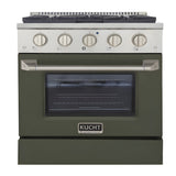 Kucht Professional 30" 4.2 cu ft. Propane Gas Range in Olive Green with Silver Accents - KNG301/LP-OG