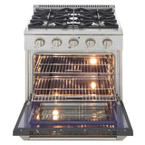 Kucht Professional 30" 4.2 cu ft. Propane Gas Range in Cement Gray with Silver Accents - KNG301/LP-GR