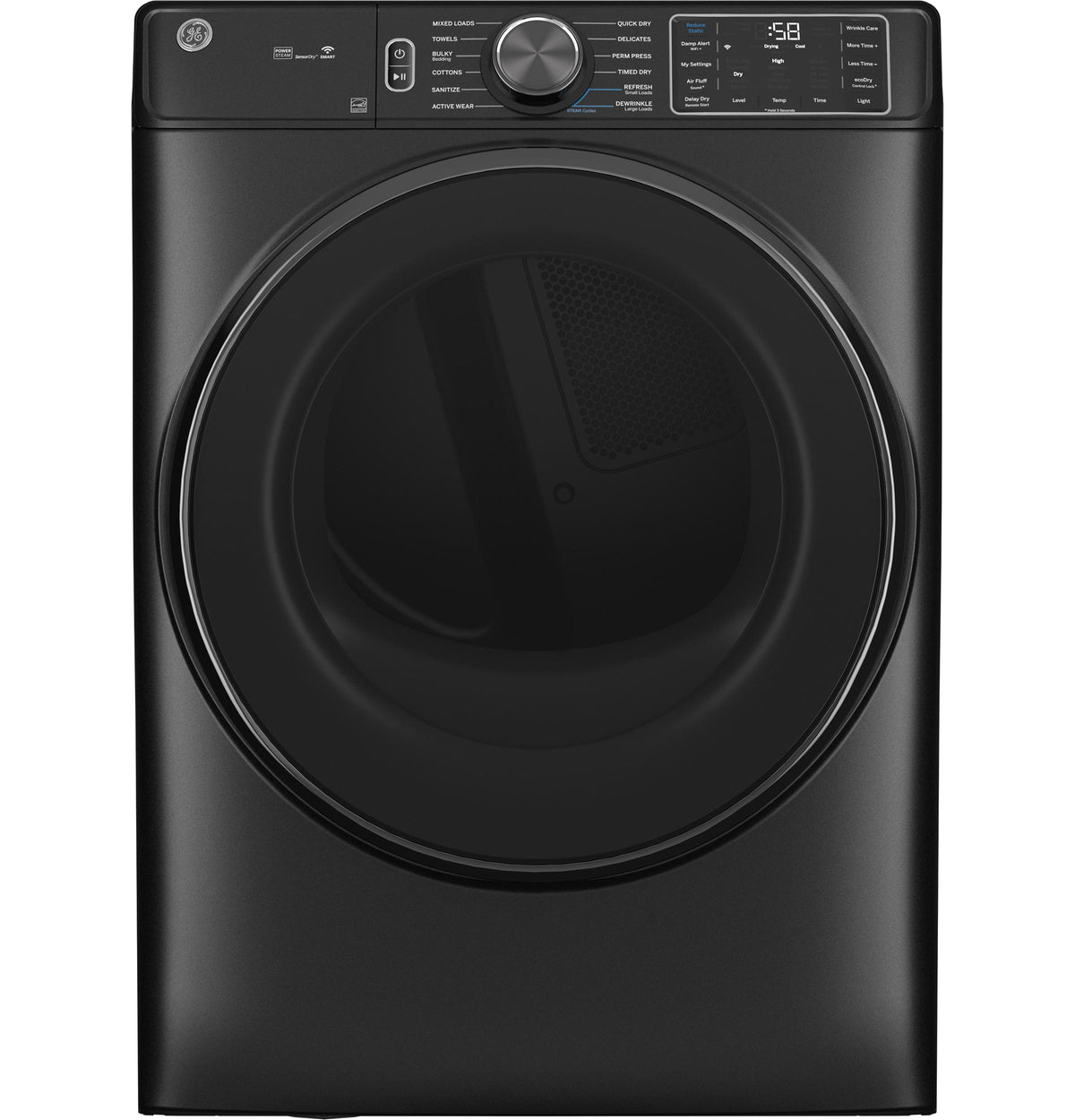 GE APPLIANCES GFD65ESPVDS GE(R) 7.8 cu. ft. Capacity Smart Front Load Electric Dryer with Steam and Sanitize Cycle - GFD65ESPVDS-KT