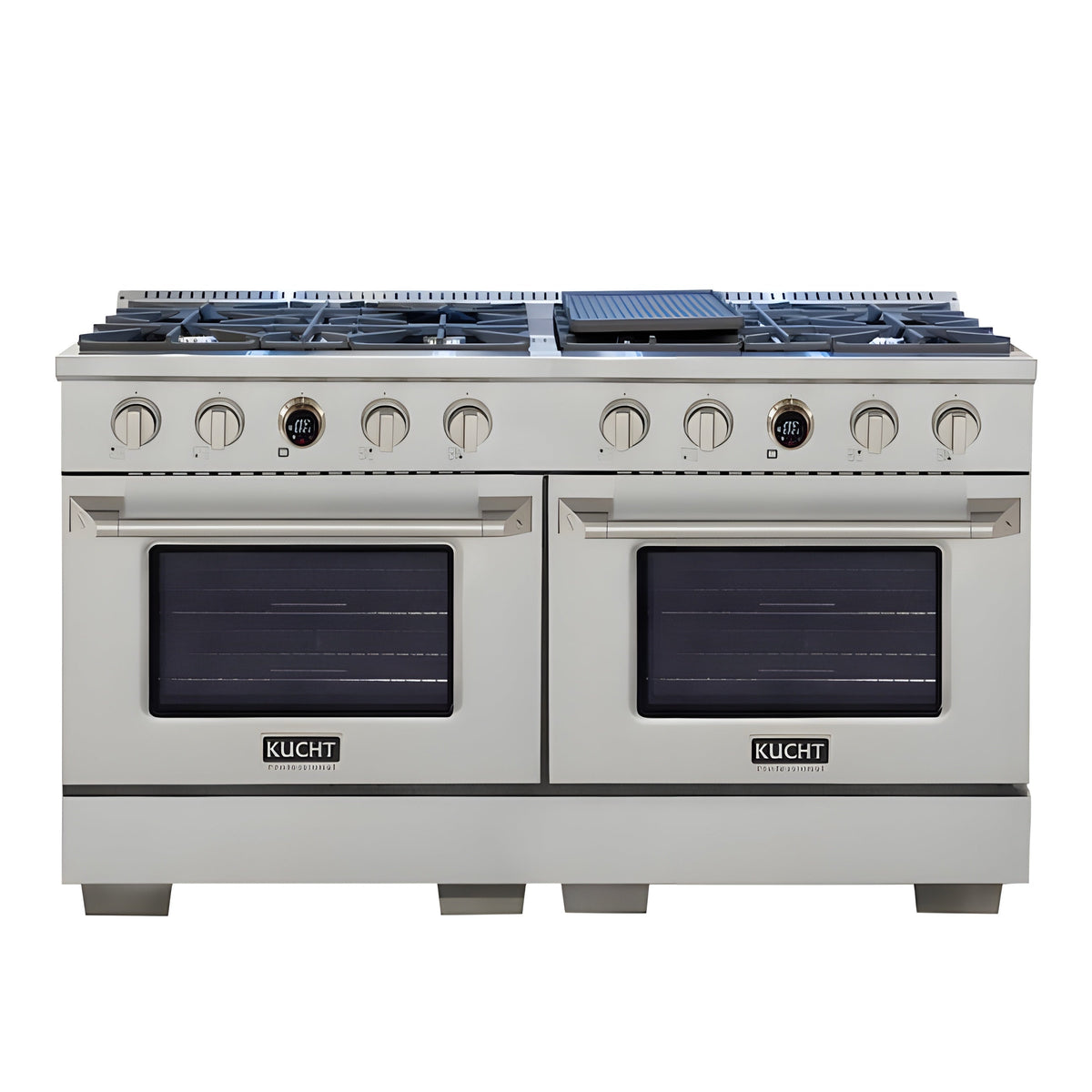 Kucht 60" 8.4 cu. ft. 8 Burner Natural Gas Dual Fuel Range in Stainless Steel with Digital Thermostat -  KXP60-SS