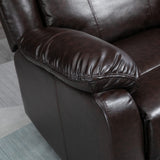 HomCom PU Leather Manual Recliner with Thick Padded Upholstered Cushion and Retractable - B096NGF927