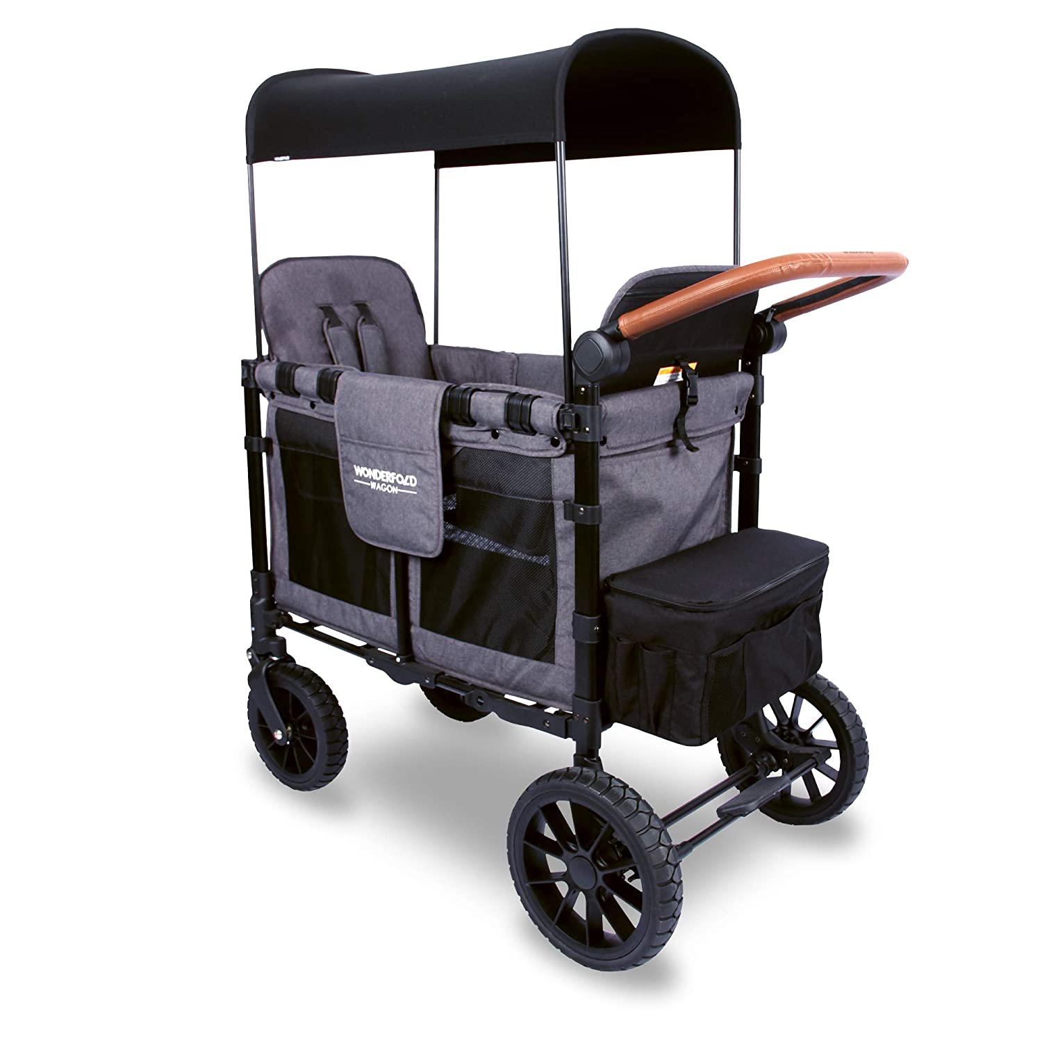 WonderFold W2 Luxe Push/Pull 2-Passenger Stroller Wagon Gray New