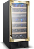 AOBOSI 28Bottles 15 Inch Retro Dual Zone Wine Cooler - JC-85B-RP