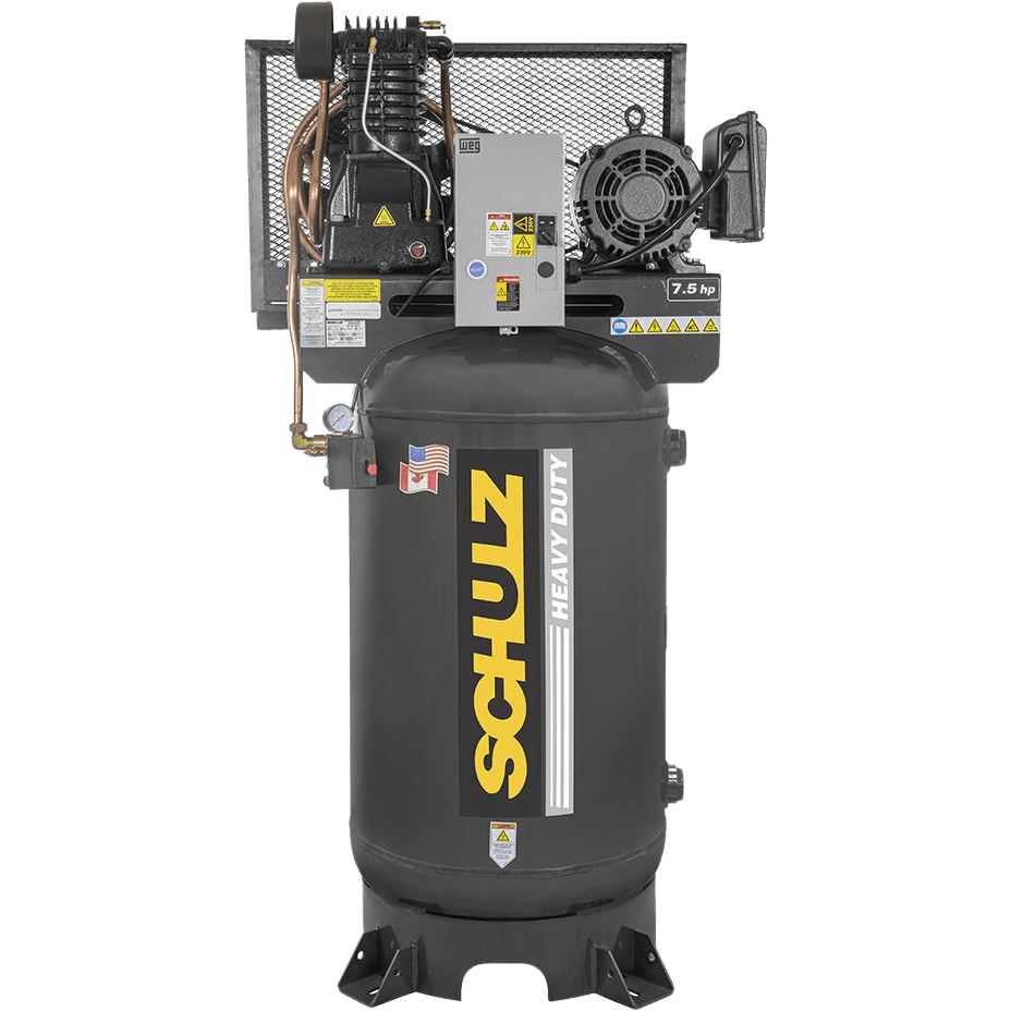 Schulz L-Series Air Compressor 7.5 HP 80 gal. 2-Stage 230V 1-Phase Vertical New - 7580VL30X-1