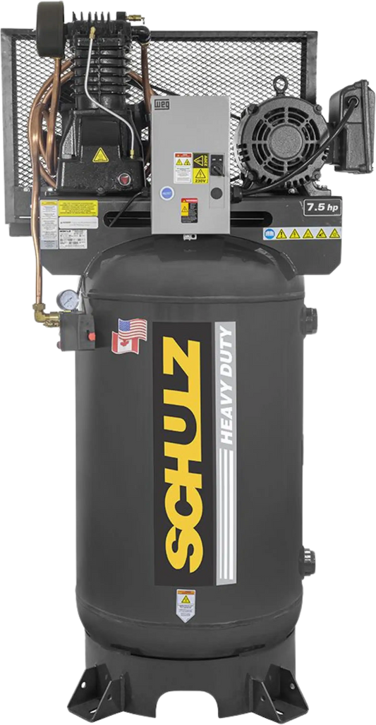 Schulz Premium Series Air Compressor 7.5 HP 80 gal. 2-Stage 230V 1-Phase Vertical  - 932.9335-0P