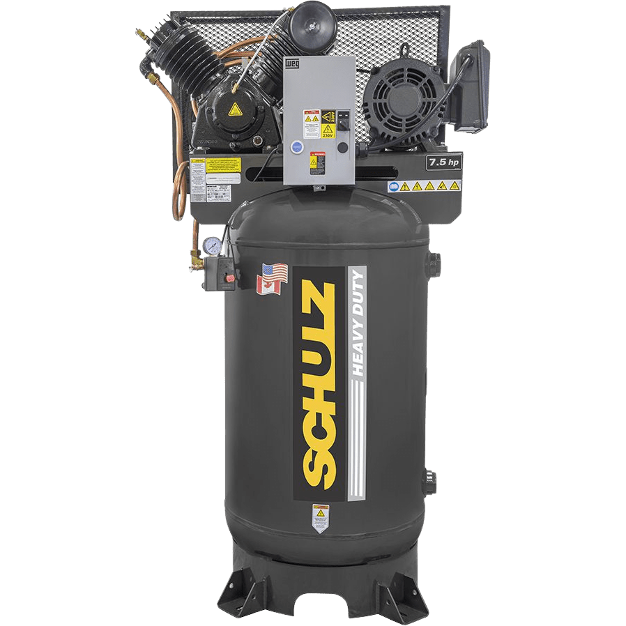 Schulz L-Series Air Compressor 7.5 HP 80 gal. 2-Stage 208-230V 3-Phase Vertical New - 7580VL30X-3