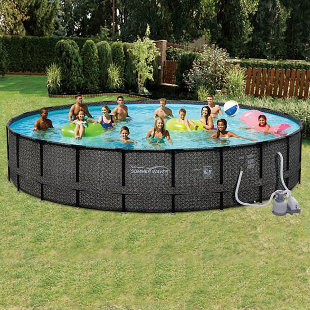 Summer Waves P4A024521 24ft x 52in Above Ground Round Frame Swimming Pool Set - 253208