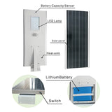 AVS Energy Solar LED Street Light 80 Watt 8200 Lumens 5000K Parking Lot Light Solar All in One Street Light - AVS-AI1-80W