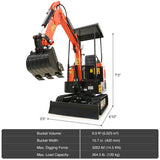Creworks 23 Hp 1.3 Ton B&s Engine Mini Excavator with 3262lbf / 14.5kn Digging Force