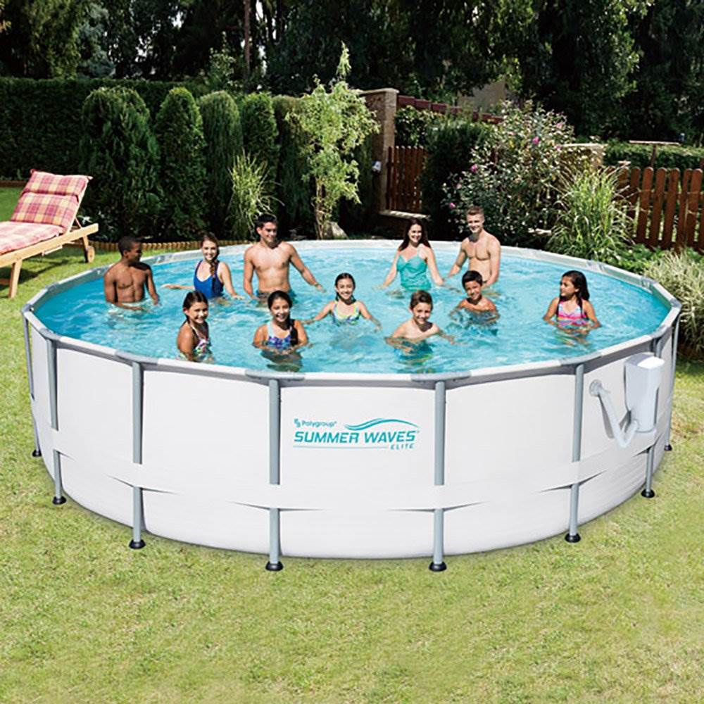 Summer Waves Elite 18' Metal Frame Above Ground Pool Set + Pump + 6 Cartridges - 80814