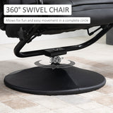 HomCom Swivel Recliner, Manual PU Leather Armchair with Ottoman Footrest for Living Room, - B09PV297DL-1