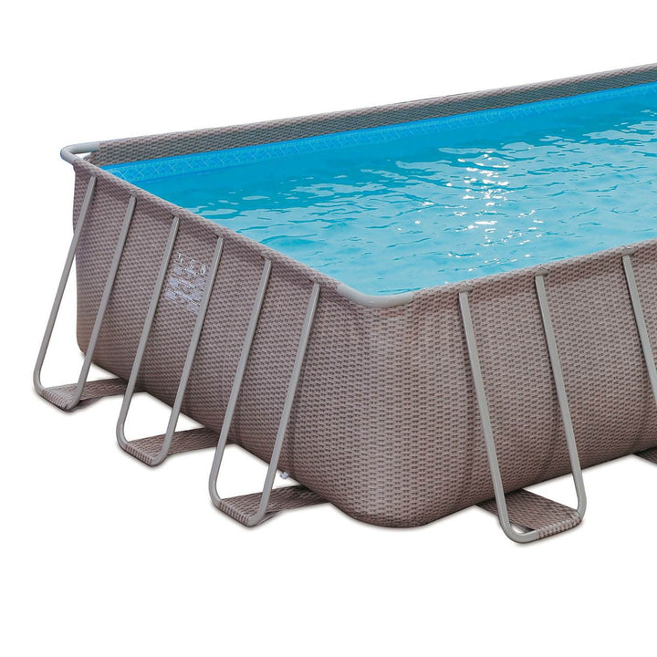 Summer Waves 24ft x 12ft x 52in Rectangle Above Ground Frame Swimming Pool Set - 252707