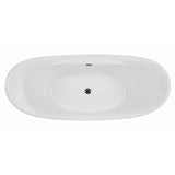 ALFI 68" Oval White Acrylic Freestanding Slipper Soaking Bathtub - AB8803