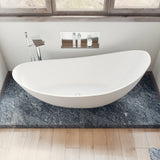 ALFI 73" White Solid Surface Smooth Resin Freestanding Slipper Soaking Bathtub - AB9951