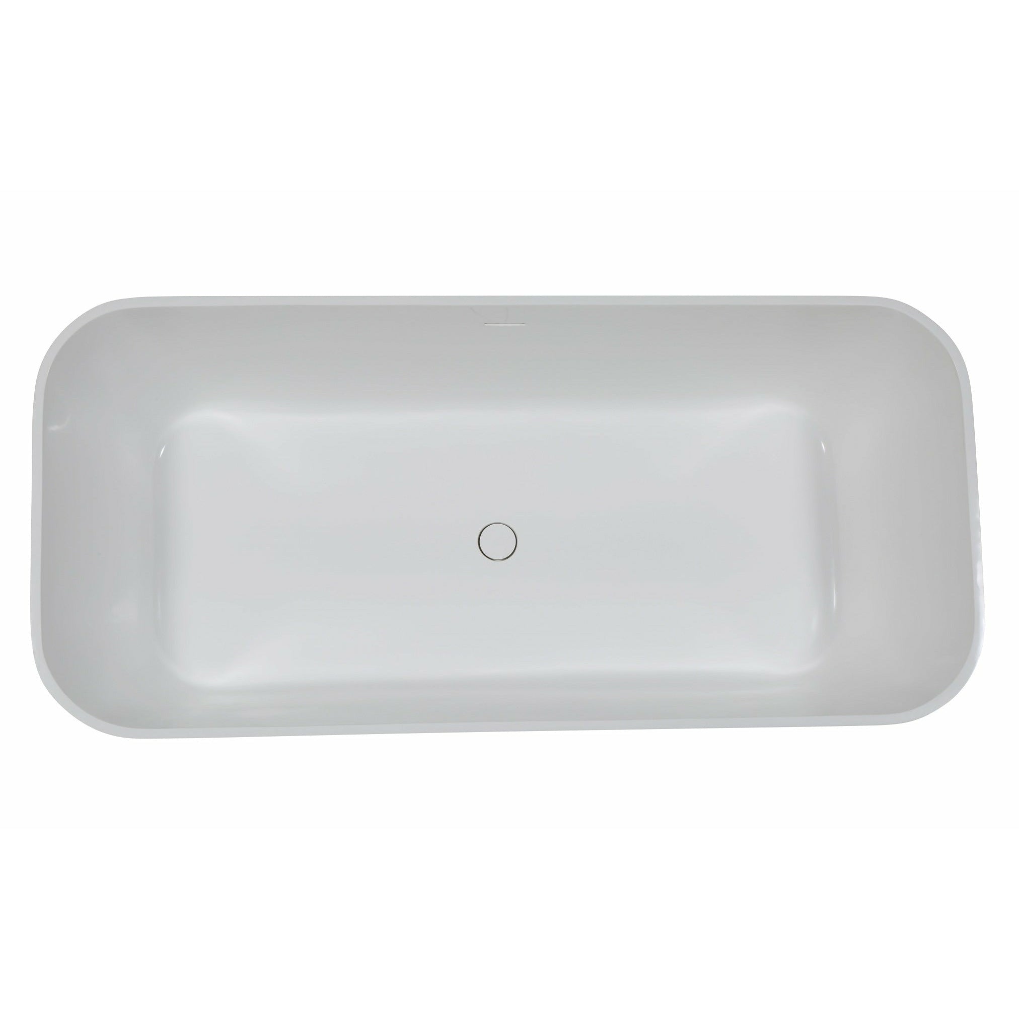 ALFI 67" Rectangular Black & White Rectangular Freestanding Resin Bathtub AB9952BM
