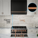 Akicon 30" Stainless Steel Range Hood, 600 CFM Wall Mount Vent Hood with Powerful Vent Motor, Modern Box Kitchen Hood with LED Lights, Charcoal Filter - AK-HS30HA-JBC-48