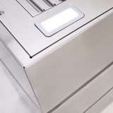 Akicon 30" Stainless Steel Range Hood, 3 Stacks Modern Box Kitchen Hood with Powerful Vent Motor, Wall Mount, 30”W*30”H*14D, Brushed Stainless - AK-HS30L-BS