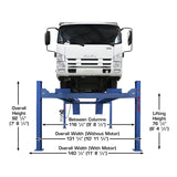Atlas Platinum PVL14 4 Post Lift + RJ7000 Rolling Jacks ALI Certified Combo - ATEAP-PVL14-COMBO-FPD