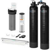 Aquasure Serene Series | 15 GPM Salt-Free Conditioning, Whole House Water Treatment System, Pleated Sediment Pre-Filter and UV Purifier - AS-SF15CKU