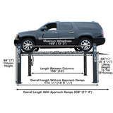 Atlas PREMIUM 408SL 4 Post Lift + RJ35 Sliding Jacks Combo - ATEATTD-408SL-COMBO-FPD