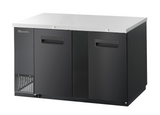 Blue Air V| 69" Wide 2 Door Black Vinyl Stainless Steal Back Bar - BBB69-3B-HC