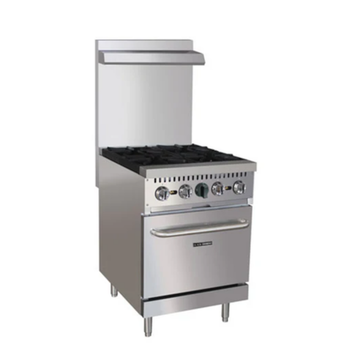 Adcraft BDGR-24/NG Black Diamond Four Burner Gas Range with Oven - BDGR-24/NG
